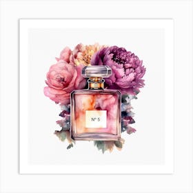 Watercolor N5 Perfume Illustration Art Print