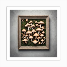 Framed Mushrooms Art Print