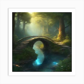 Bridge In the Woods 4 Art Print