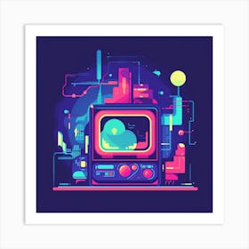 Tv In The City Art Print