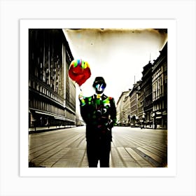 Clown On The Street Art Print