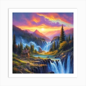 Landscape Painting Hd Hyperrealistic 19 Art Print