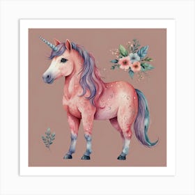 Unicorn Watercolor Painting Art Print