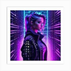 Girl In Neon Art Print