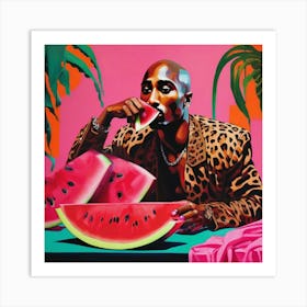Tupac watermelon Art Print