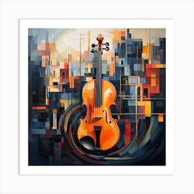 Violin In The City Art Print