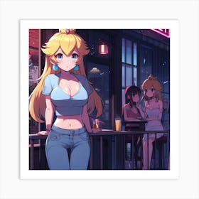 Peach night out Art Print