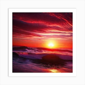 Sunset Over The Ocean 82 Art Print