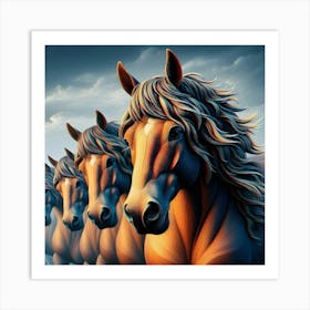 Horses In The Sky Art Print