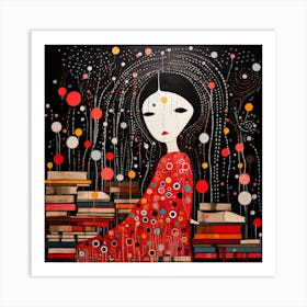 Book Girl Art Print