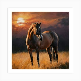 Sunset Horse 53 Art Print