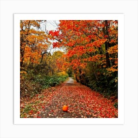 A Crisp American Autumn Scene Unfolds Embodying The Quiet Beauty Of A Fall Nature Trail Transitioni (1) 1 Art Print