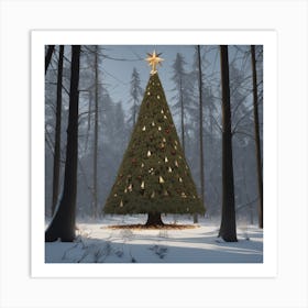 Christmas Tree In The Woods 7 Art Print