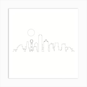 Dallas Skyline Art Print