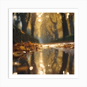 Sunlight through the Sycamore Trees on a Rainy Day Art Print