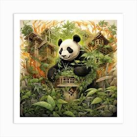 Panda Bear In The Jungle 2 Art Print