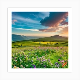 Sunset In The Countryside Art Print