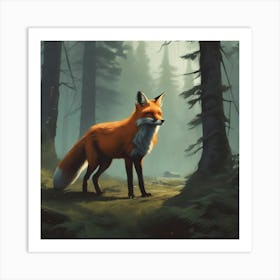 Fox In The Forest 82 Art Print