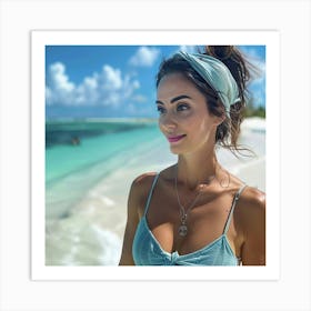 Woman On The Beach Art Print