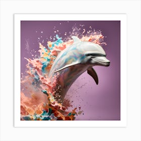 Dolphin of marble Art Print