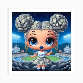 LA Dodgers Girl Art Print