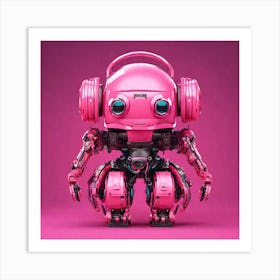 Pink Robot Art Print