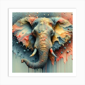 Elephant Head Painting Art Print