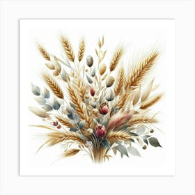 Wheat And Berries Art Print