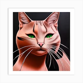 Pink Cat Art Print