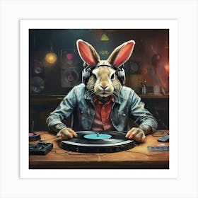 Rabbit Dj 2 Art Print