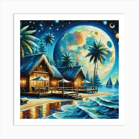 Night At The Beach 2 Art Print