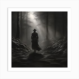 Woman In The Woods Art Print