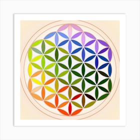 Mandala Rainbow Colorful Reiki Art Print