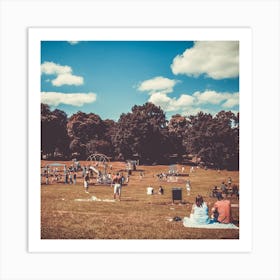 The Day Of Summer At The Park England Square Art Print
