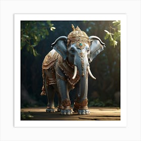 Elephant In The Forest Art Print