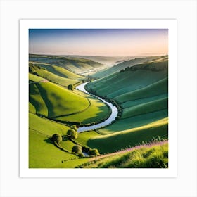 Sunrise Over The Rolling Hills Art Print