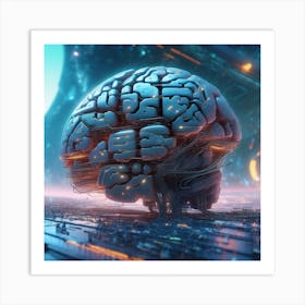 Futuristic Brain 36 Art Print