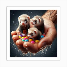 Ferrets 3 Art Print