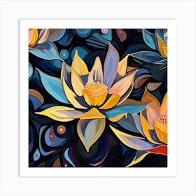 Lotus Flower Painting 3 Art Print