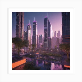 Futuristic Cityscape 187 Art Print