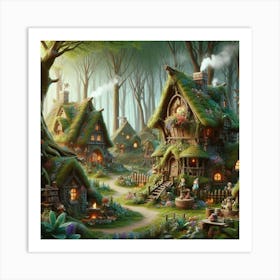 Fairy Village paintings art print 1 Art Print