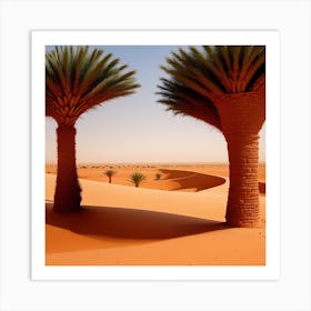 Palm Trees In The Desert Art Print