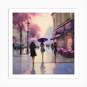 Paris In The Rain 4 Art Print