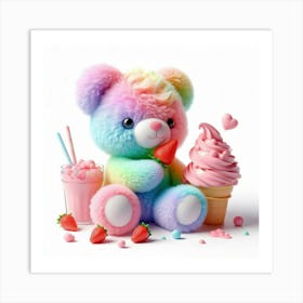 Rainbow Teddy Bear 7 Art Print