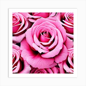 Pink Roses Wallpaper 2 Art Print