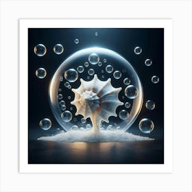 Sea Shell In A Bubble 3 Art Print