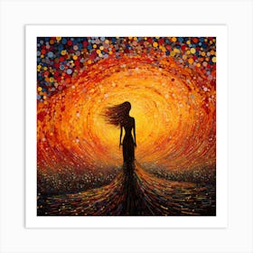 Woman In The Sunset Art Print