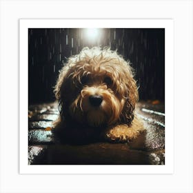 Dog In The Rain 7 Art Print