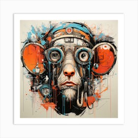 Monkey With Goggles Art Print