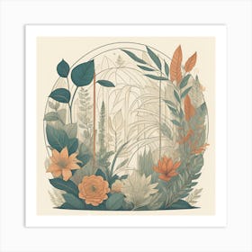 Flower Garden Vintage Art Print